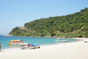 A beautiful scenery of Cham Islands with diverse marine life and crystal clear waters.